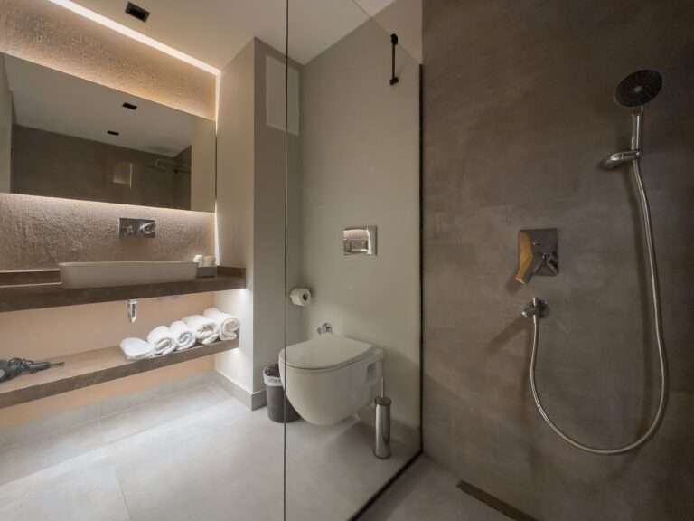Scape Hotel bathroom and shower