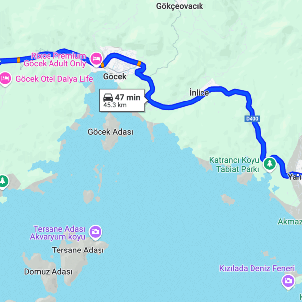 Fethiye to Dalaman Airport Bus Route